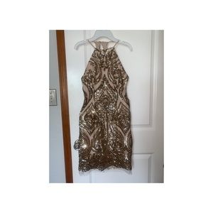 B. Darlin sequin gold and nude dress